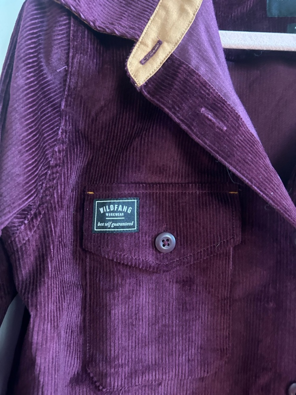 Wildfang Corduroy button down shirt burgundy small - Picture 2 of 4